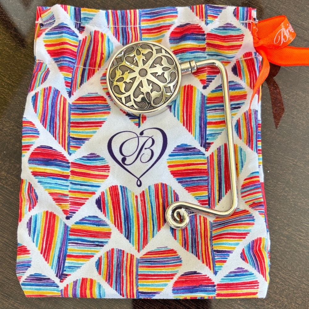 Brighton Silver Hook with Colorful Heart Pouch